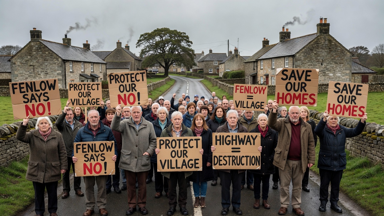 Fenlow Residents Protest Proposed Highway Expansion